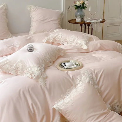 Luxe Lace Cotton Bedding Set - WhisperLinens