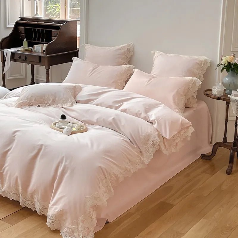 Luxe Lace Cotton Bedding Set - WhisperLinens