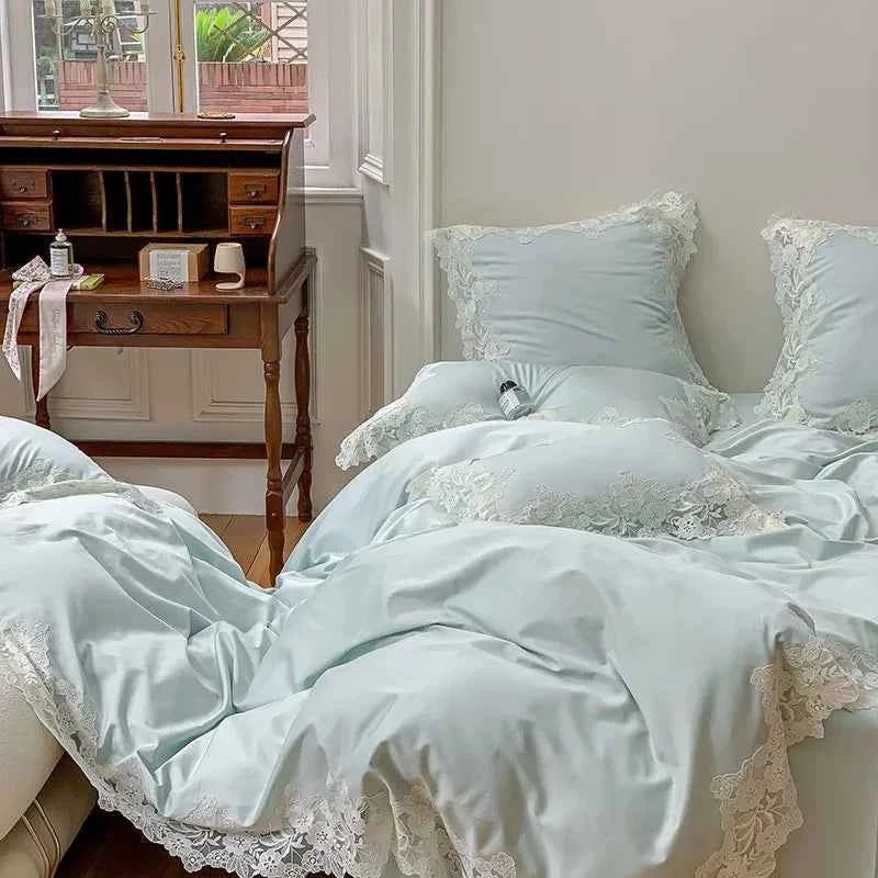 Luxe Lace Cotton Bedding Set - WhisperLinens