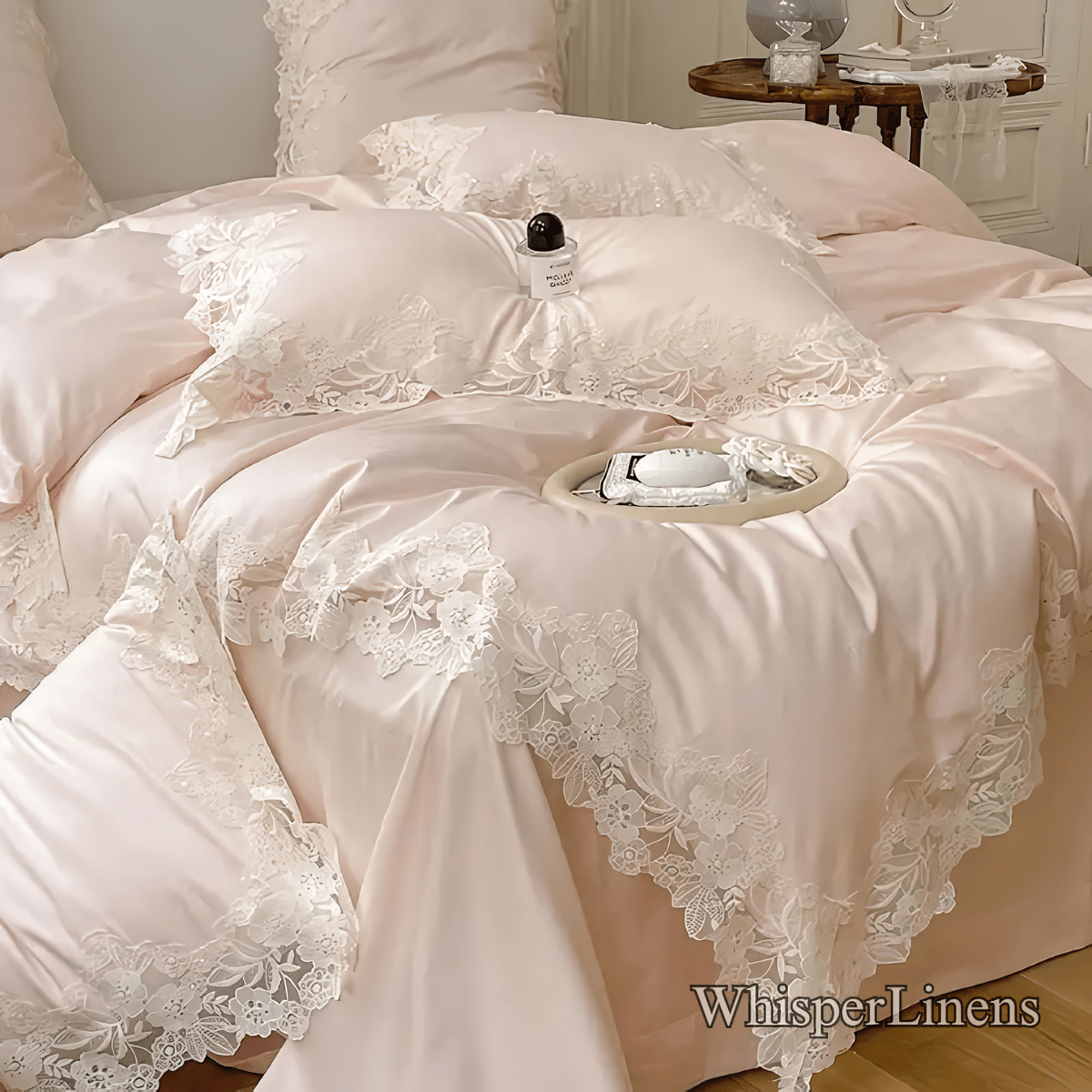 Luxe Lace Cotton Bedding Set - WhisperLinens