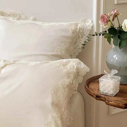 Luxe Lace Cotton Bedding Set - WhisperLinens