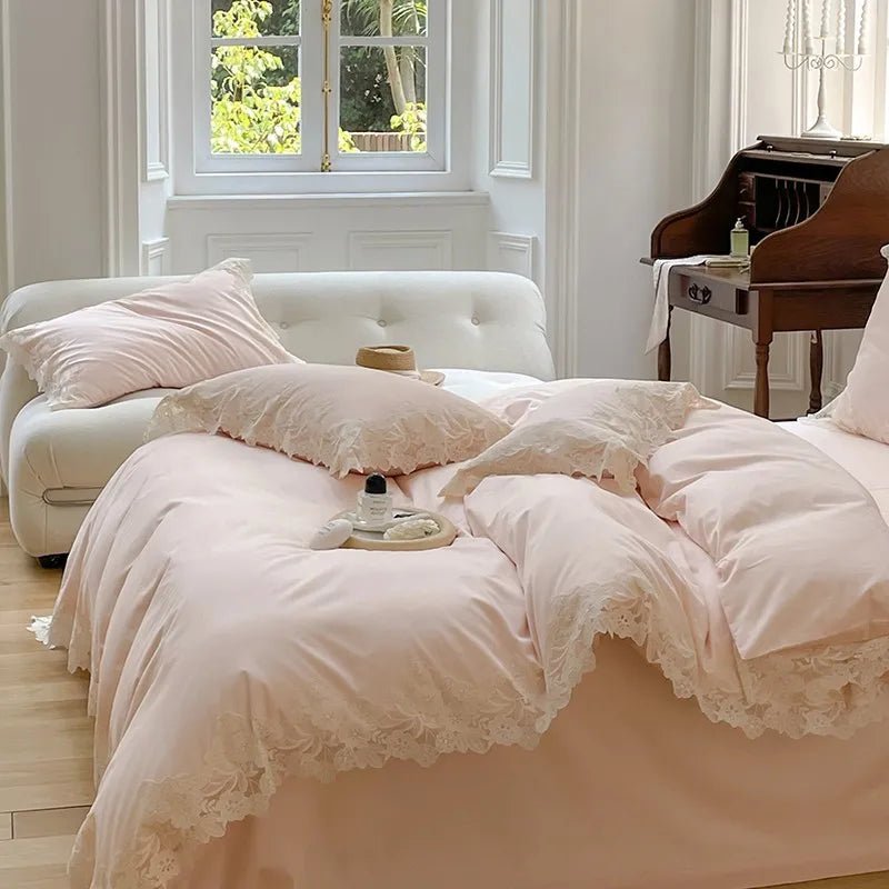 Luxe Lace Cotton Bedding Set - WhisperLinens
