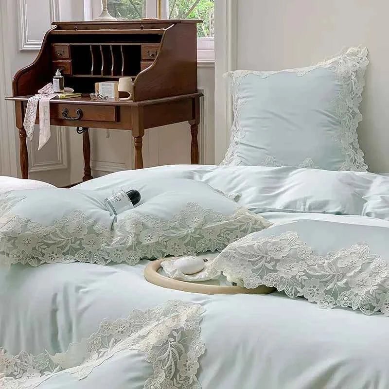 Luxe Lace Cotton Bedding Set - WhisperLinens