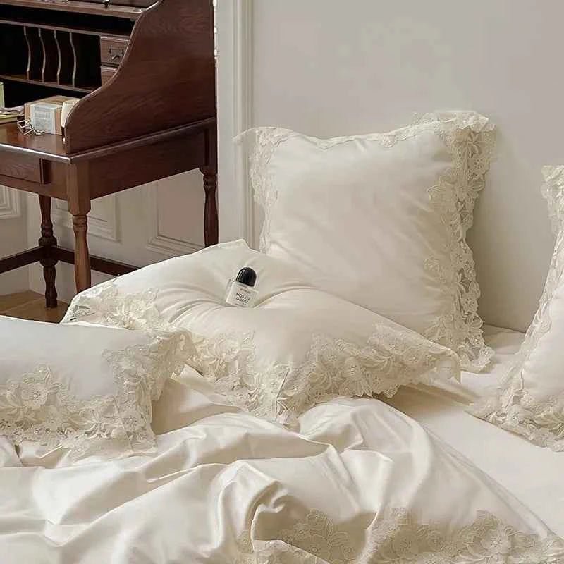 Luxe Lace Cotton Bedding Set - WhisperLinens