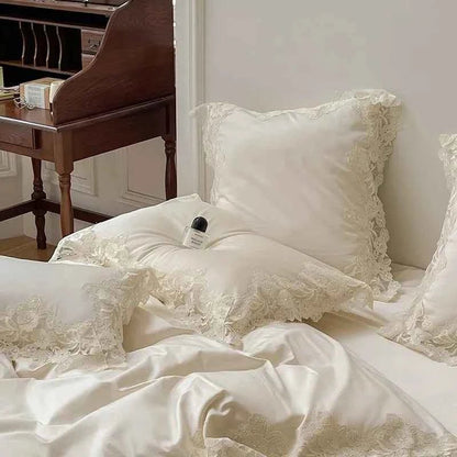 Luxe Lace Cotton Bedding Set - WhisperLinens
