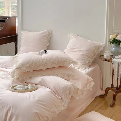 Luxe Lace Cotton Bedding Set - WhisperLinens