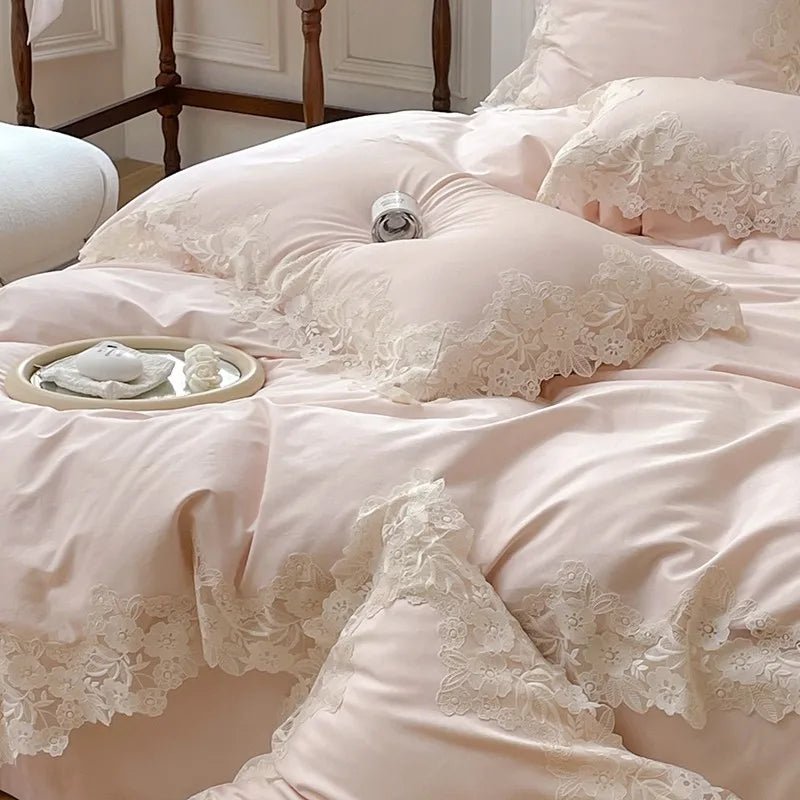 Luxe Lace Cotton Bedding Set - WhisperLinens