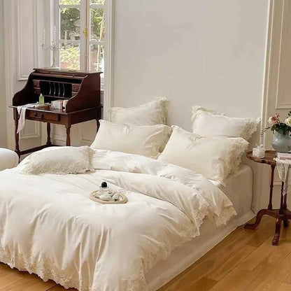 Luxe Lace Cotton Bedding Set - WhisperLinens