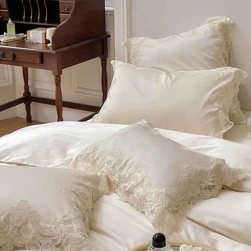 Luxe Lace Cotton Bedding Set - WhisperLinens