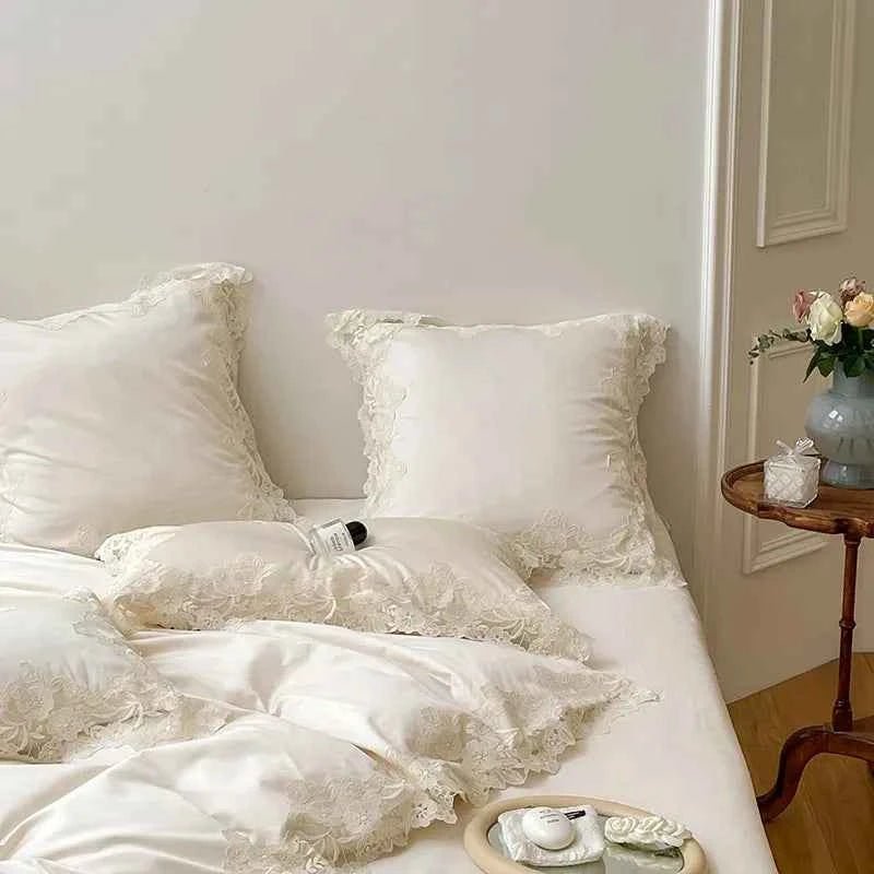 Luxe Lace Cotton Bedding Set - WhisperLinens