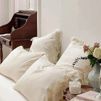 Luxe Lace Cotton Bedding Set - WhisperLinens