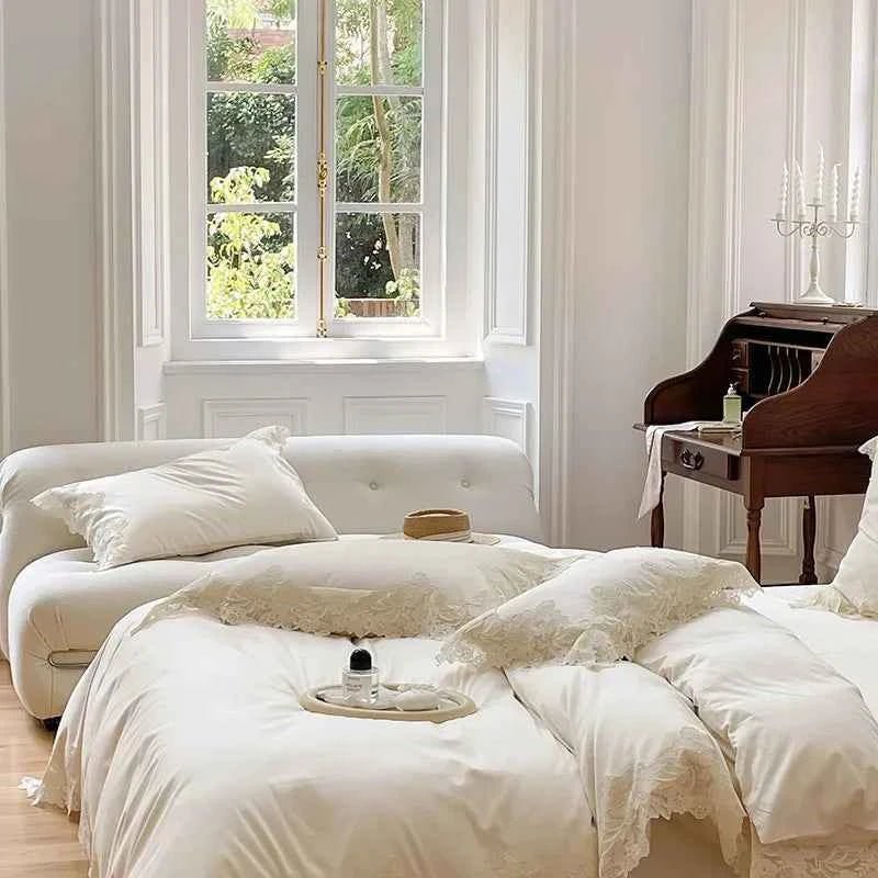 Luxe Lace Cotton Bedding Set - WhisperLinens