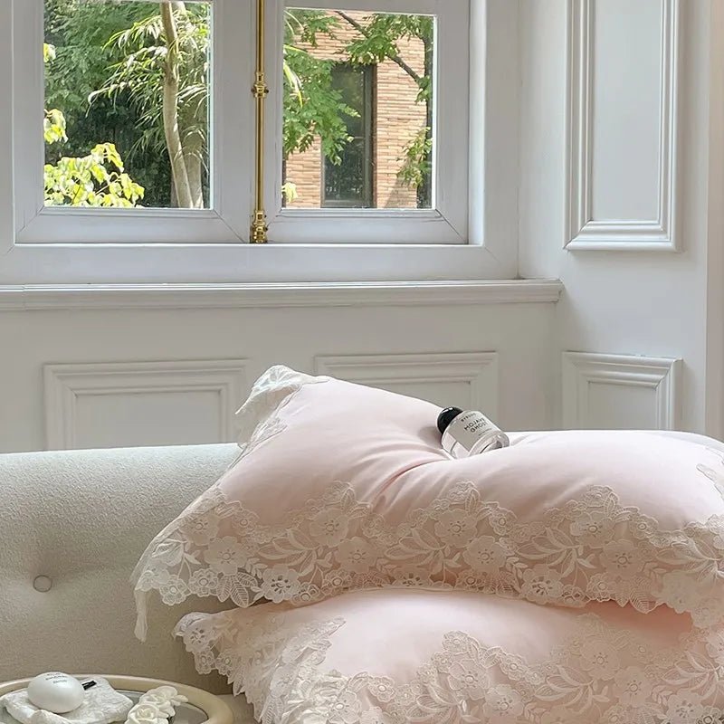 Luxe Lace Cotton Bedding Set - WhisperLinens