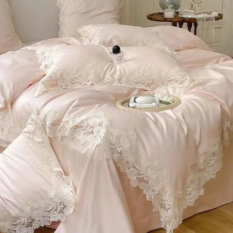 Luxe Lace Cotton Bedding Set - WhisperLinens