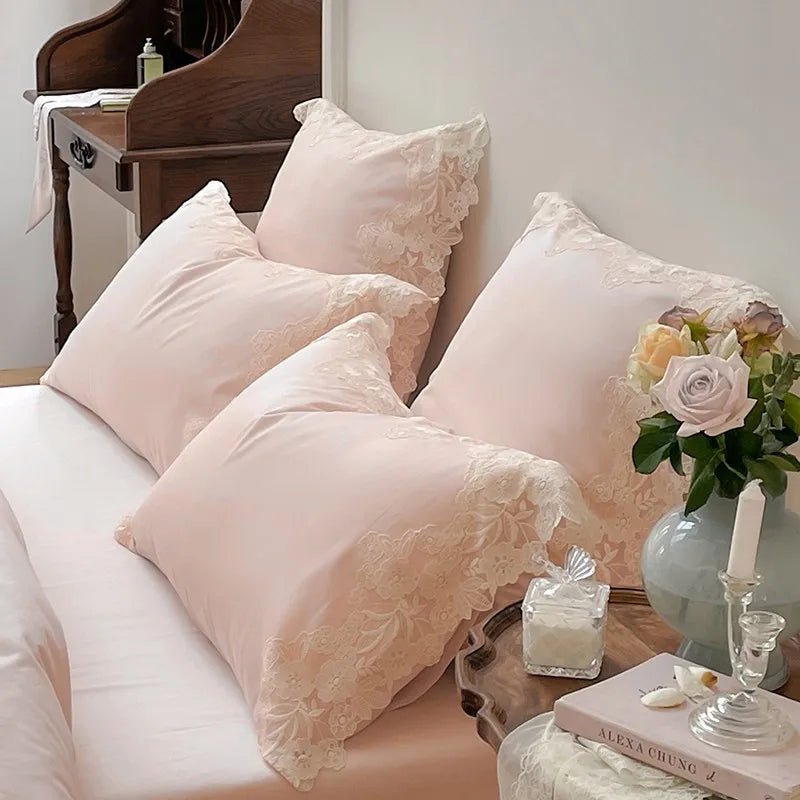 Luxe Lace Cotton Bedding Set - WhisperLinens