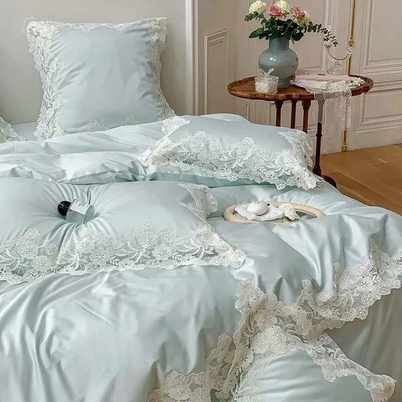 Luxe Lace Cotton Bedding Set - WhisperLinens