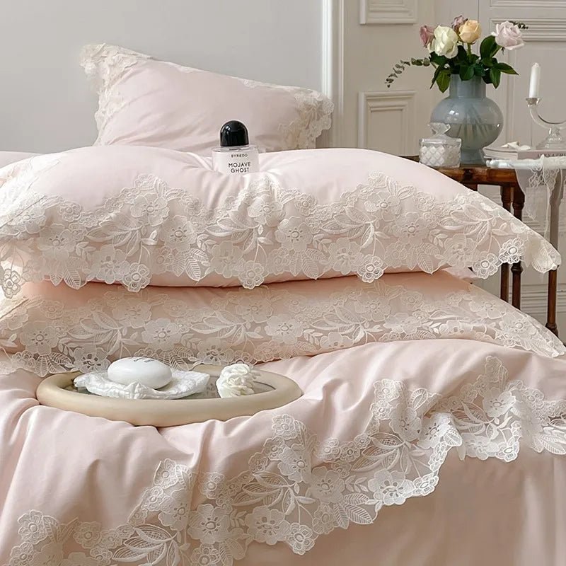 Luxe Lace Cotton Bedding Set - WhisperLinens