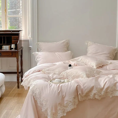 Luxe Lace Cotton Bedding Set - WhisperLinens