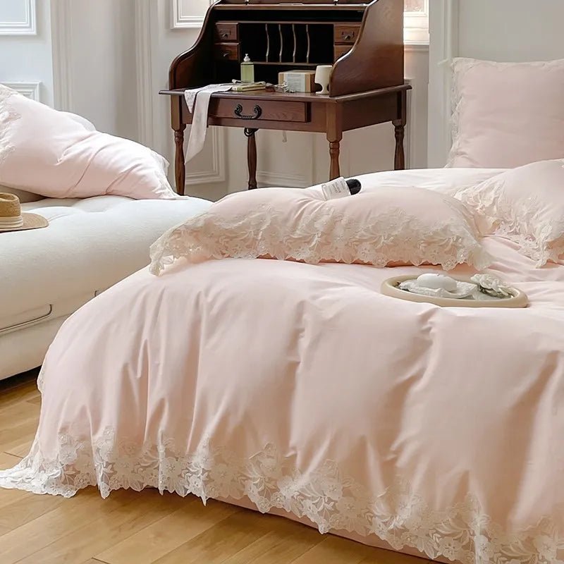 Luxe Lace Cotton Bedding Set - WhisperLinens