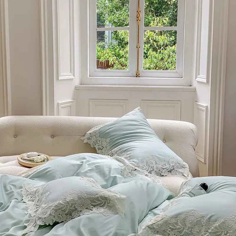 Luxe Lace Cotton Bedding Set - WhisperLinens