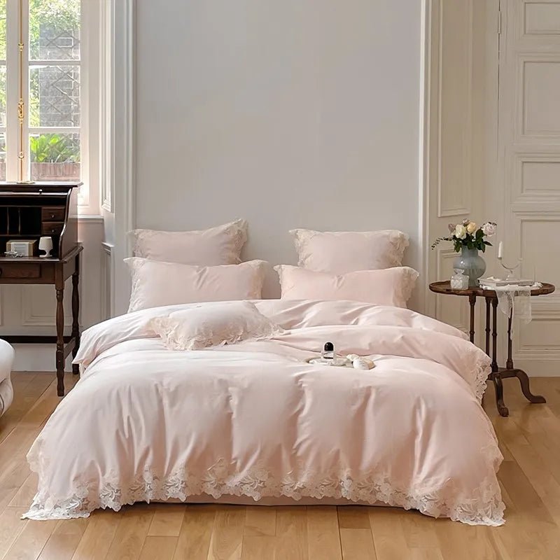 Luxe Lace Cotton Bedding Set - WhisperLinens