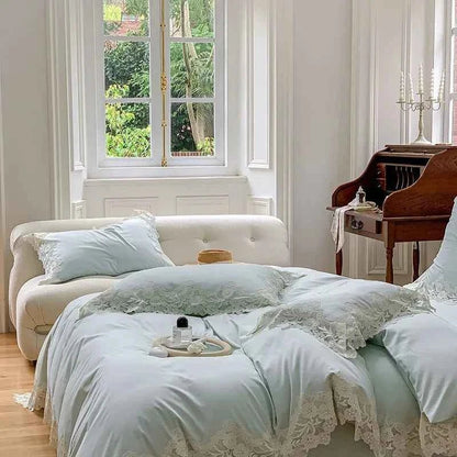 Luxe Lace Cotton Bedding Set - WhisperLinens