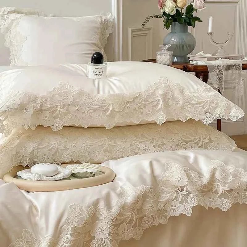 Luxe Lace Cotton Bedding Set - WhisperLinens