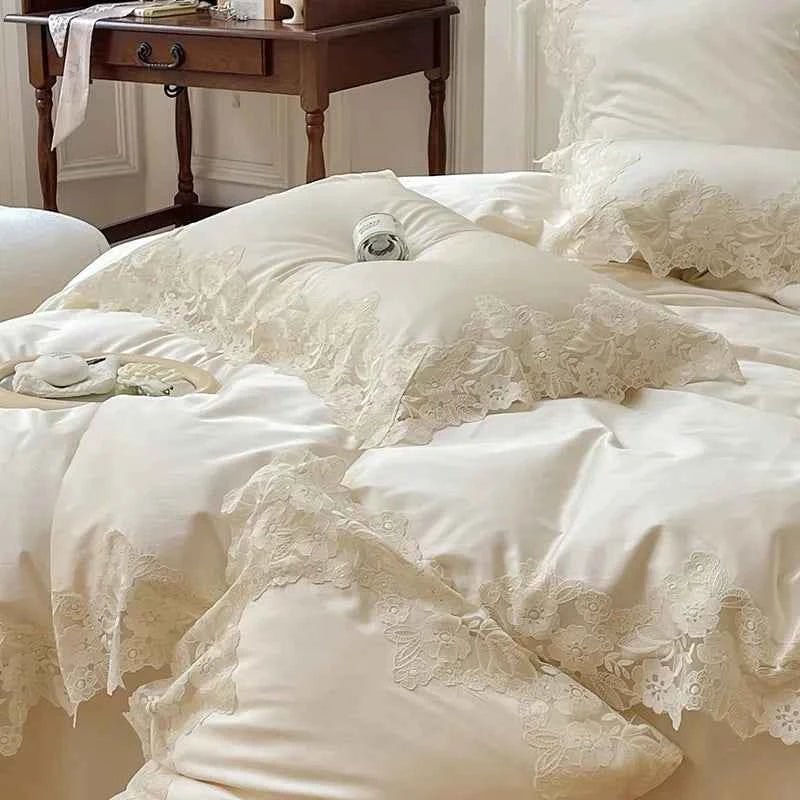 Luxe Lace Cotton Bedding Set - WhisperLinens