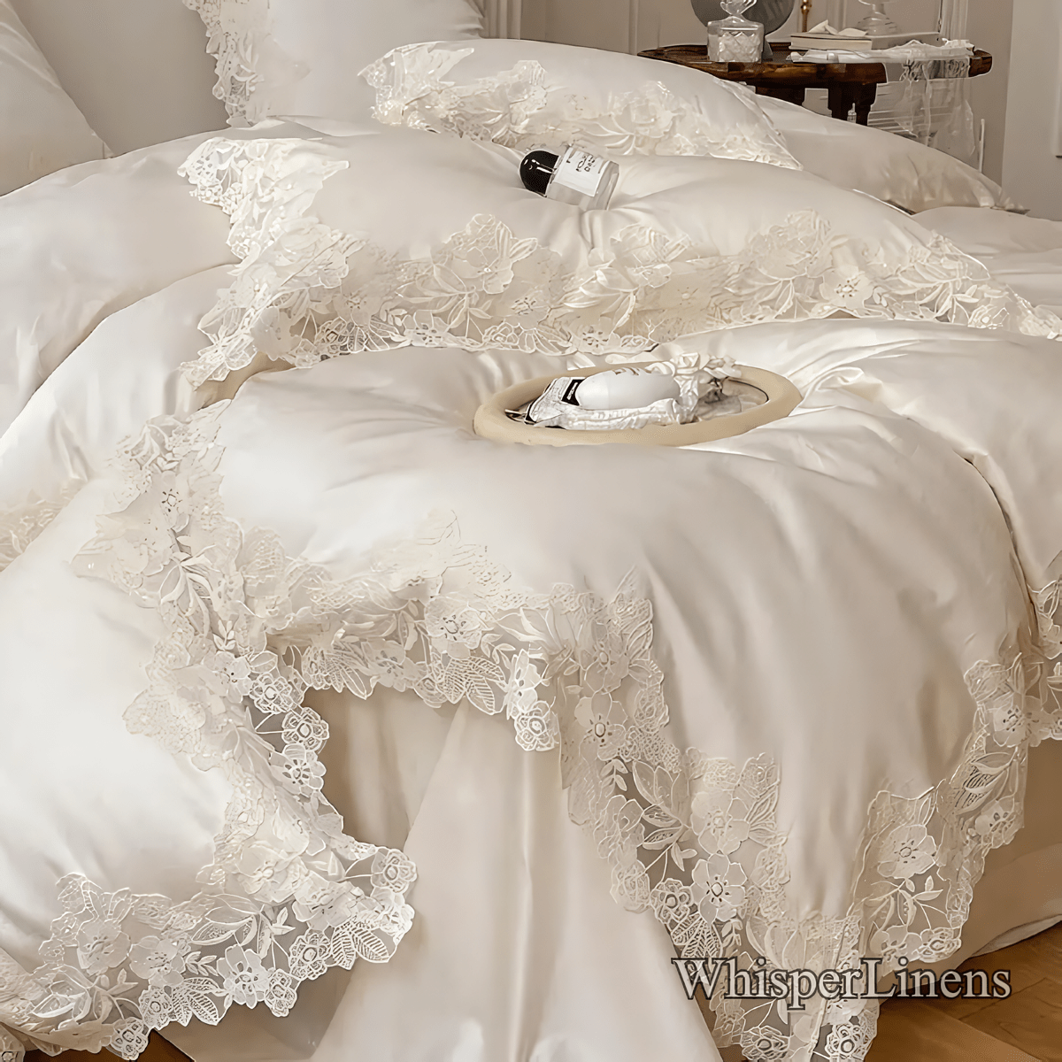 Luxe Lace Cotton Bedding Set - WhisperLinens