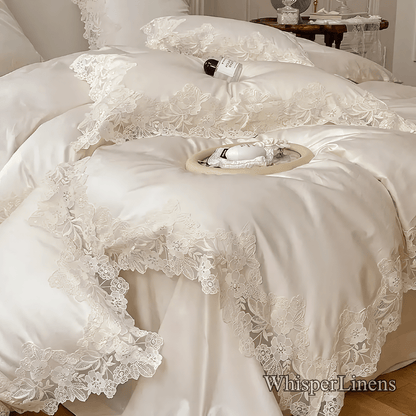 Luxe Lace Cotton Bedding Set - WhisperLinens