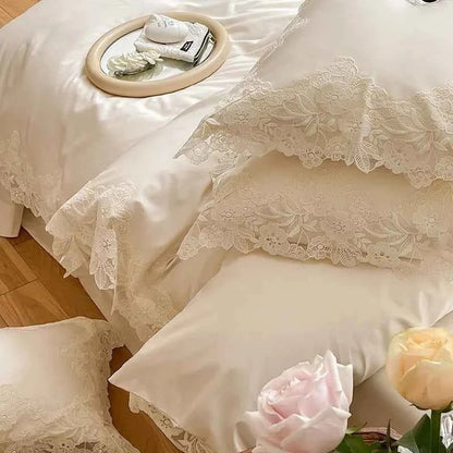 Luxe Lace Cotton Bedding Set - WhisperLinens