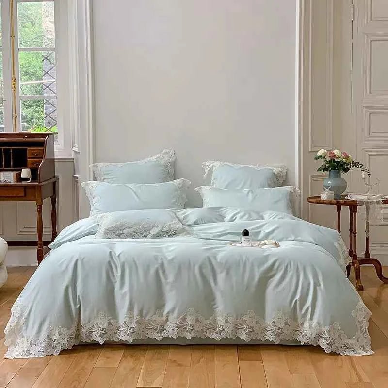 Luxe Lace Cotton Bedding Set - WhisperLinens