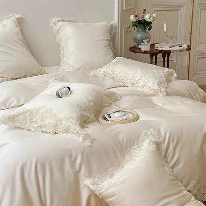 Luxe Lace Cotton Bedding Set - WhisperLinens