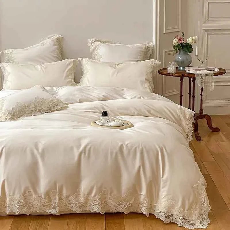 Luxe Lace Cotton Bedding Set - WhisperLinens