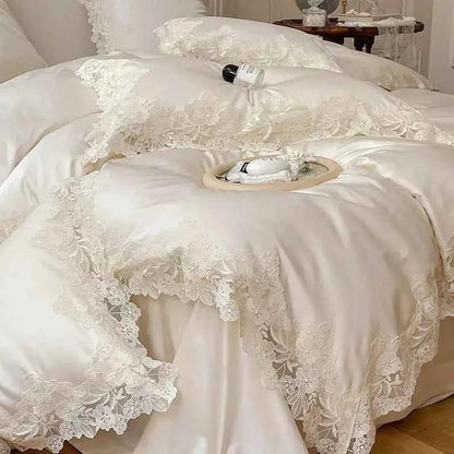 Luxe Lace Cotton Bedding Set - WhisperLinens