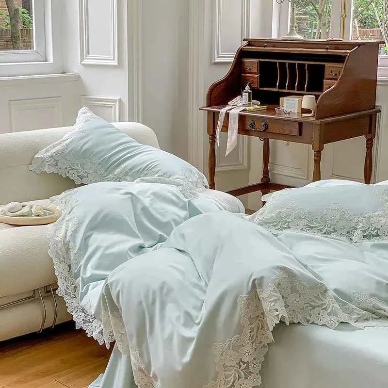 Luxe Lace Cotton Bedding Set - WhisperLinens