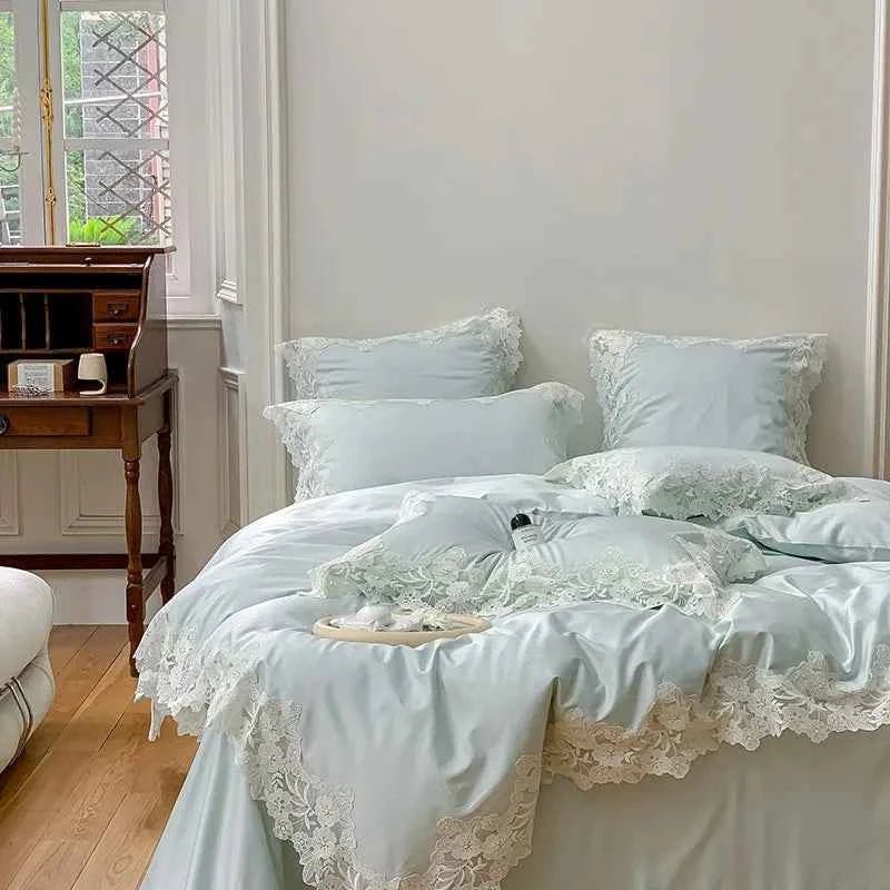 Luxe Lace Cotton Bedding Set - WhisperLinens