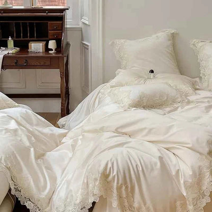 Luxe Lace Cotton Bedding Set - WhisperLinens