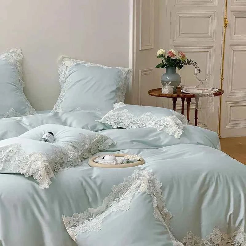Luxe Lace Cotton Bedding Set - WhisperLinens