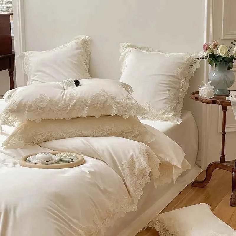 Luxe Lace Cotton Bedding Set - WhisperLinens