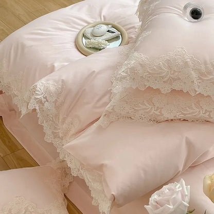 Luxe Lace Cotton Bedding Set - WhisperLinens