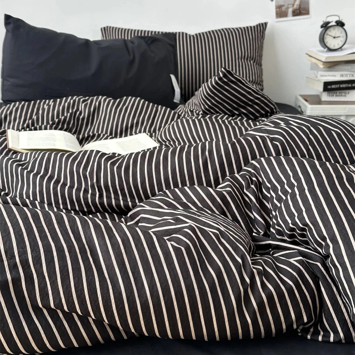 Black / Black Stripe Bedding Collection