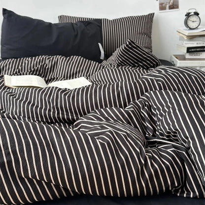 Black / Black Stripe Bedding Collection