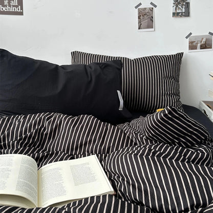 Black / Black Stripe Bedding Collection