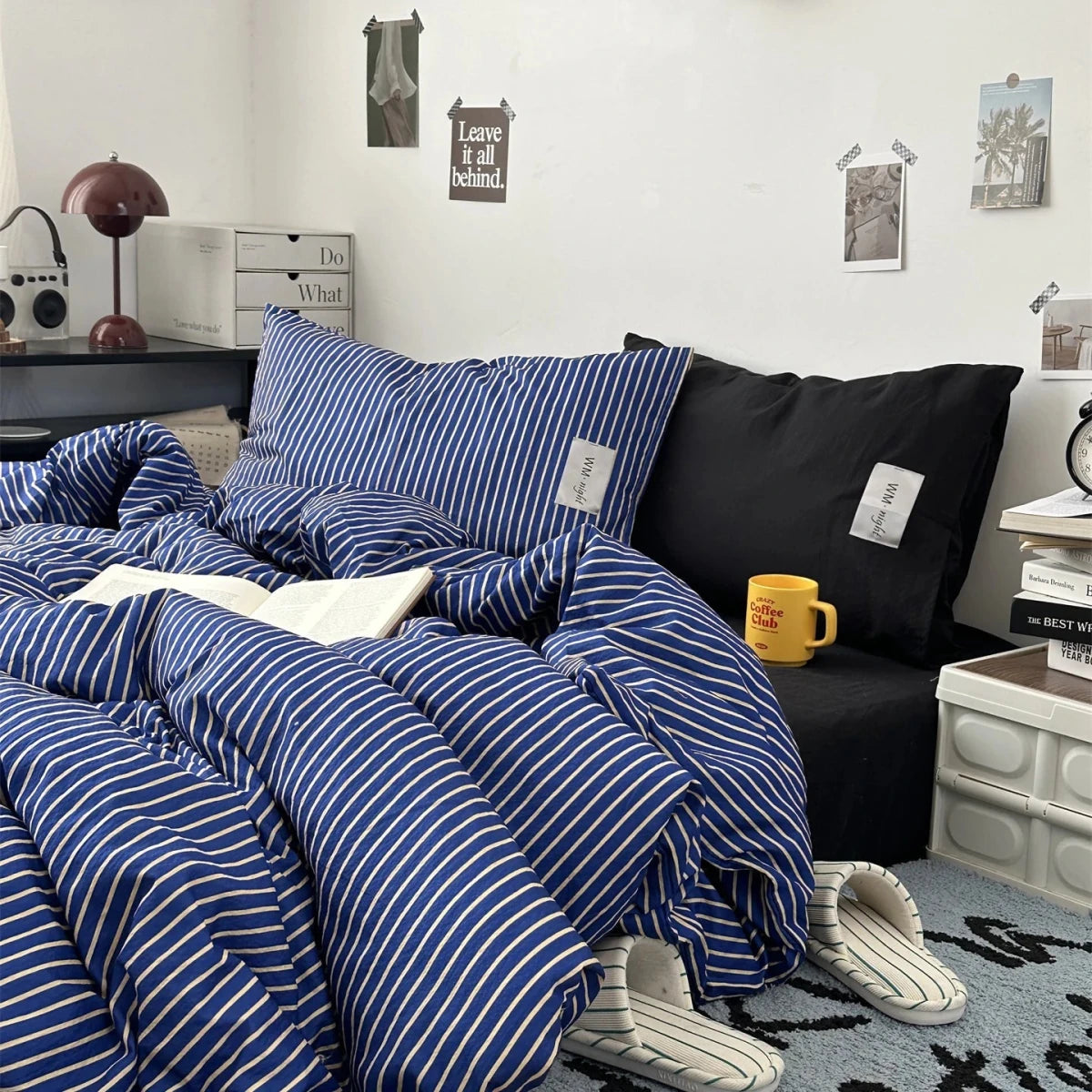 Navy / Black Stripe Bedding Collection