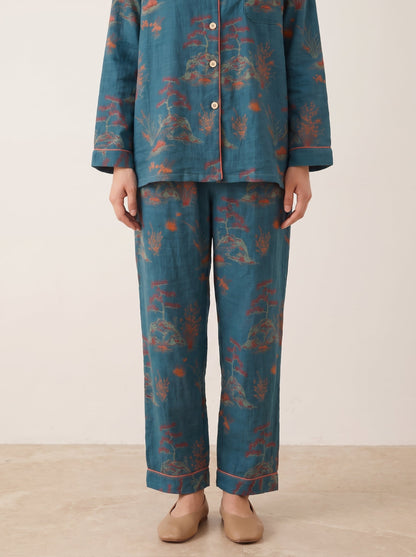 Mirabel Botanical Long-Sleeve Cotton Pajama Set - WhisperLinens