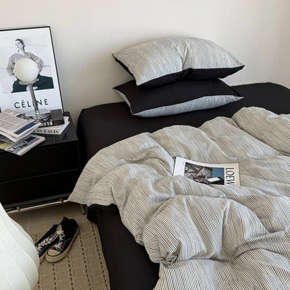 Monochrome Stripe Bedding Collection - WhisperLinens