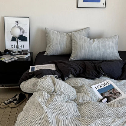 Monochrome Stripe Bedding Collection - WhisperLinens