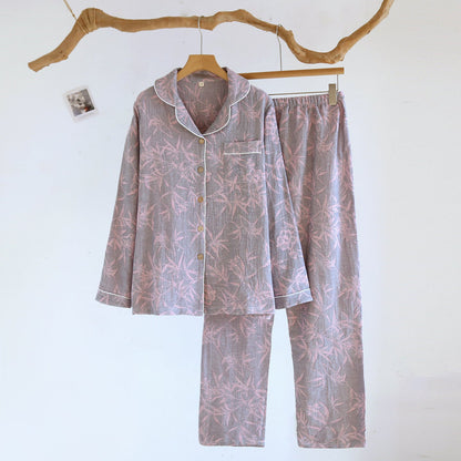 Odette Botanical Long-Sleeve Cotton Pajama Set - WhisperLinens
