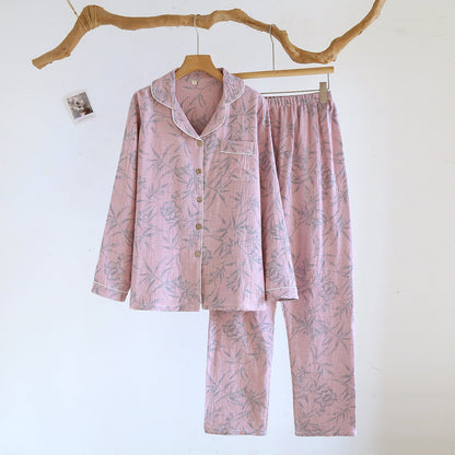 Odette Botanical Long-Sleeve Cotton Pajama Set - WhisperLinens